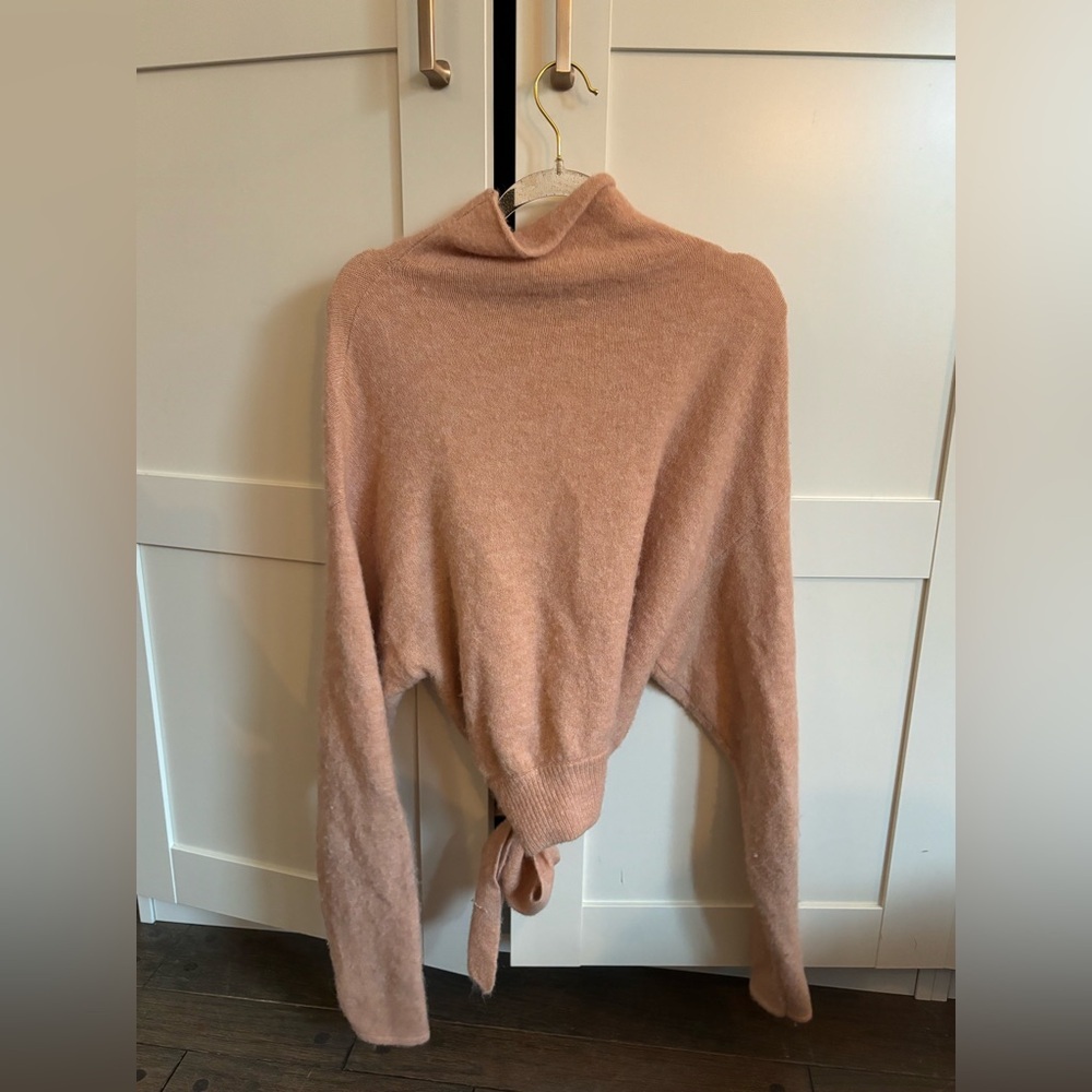 Wilfred Aritzia Lorin Alpaca Blend Turtleneck Tie Sweater Size Small - Picture 3 of 6